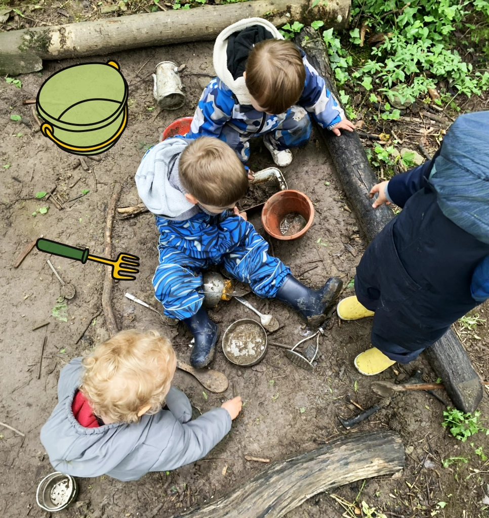 ENFANTS QUI JOUENT DANS LA BOUE
